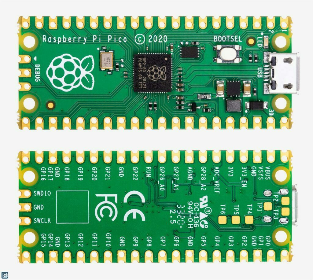 Raspberry-Pi-RP2040-Pico-Microcontroller-PCB-Top-Bottom-1