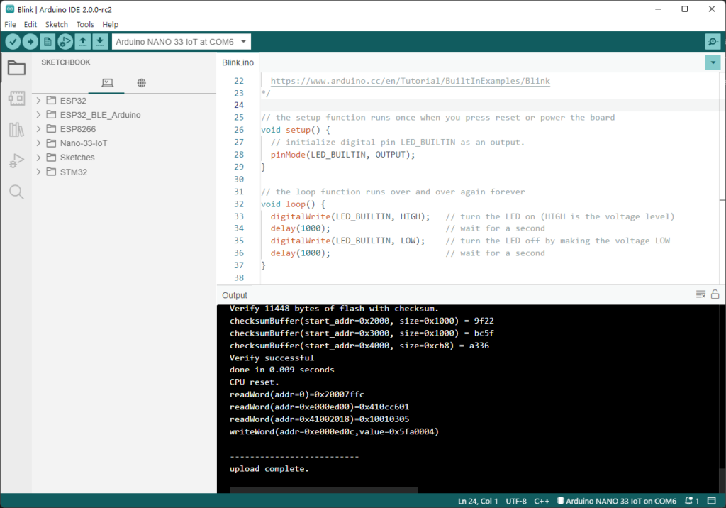 Arduino-Nano-33-IoT-Upload-Blink-Sketch-with-Arduino-IDE-2-CIRCUITSTATE-01
