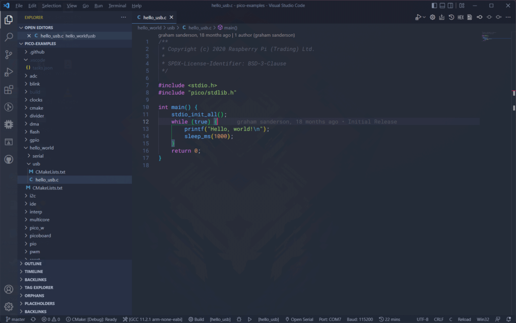 Compiling-Raspberry-Pi-Pico-Examples-in-VS-Code-with-C-C++-SDK-for-RP2040-CIRCUITSTATE-Electronics-01