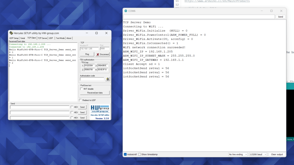 WIZnet-WizFi360-EVB-Pico-RP2040-Running-TCP-Server-Example-VS-Code-Serial-Monitor-CIRCUITSTATE-Electronics-01