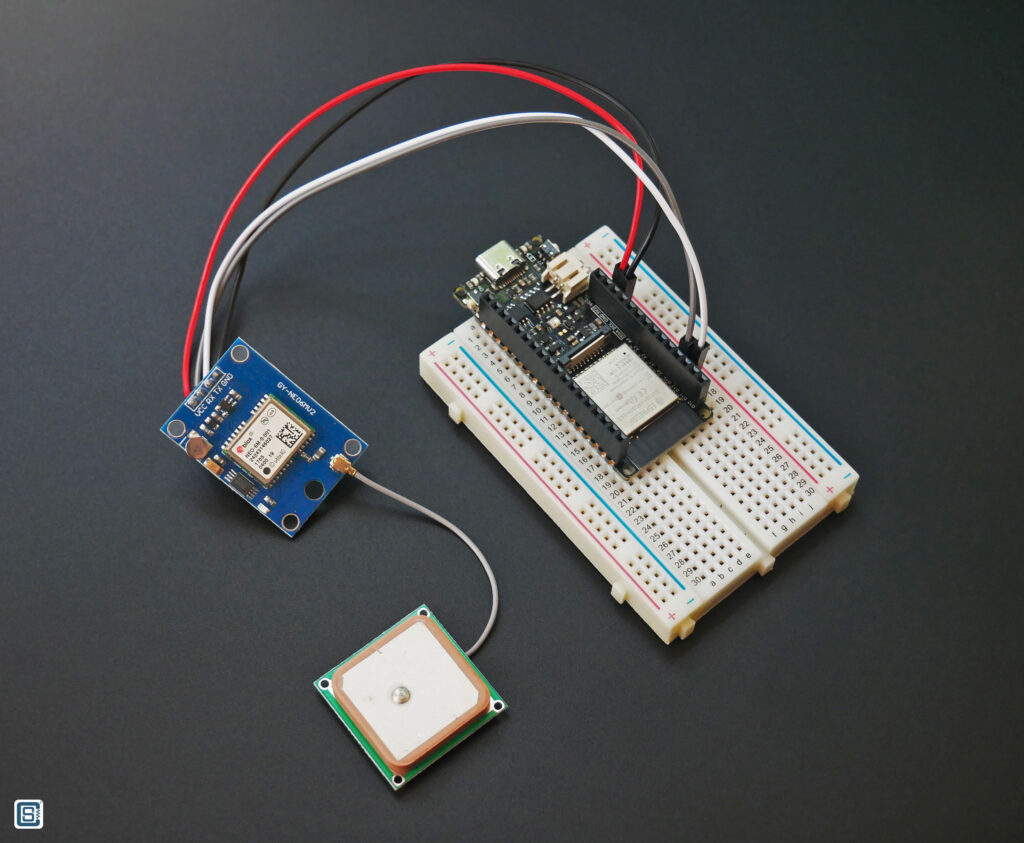 ublox NEO-6M GY-NEO6MV2 GPS Module Connected to Firebettle ESP32 Board