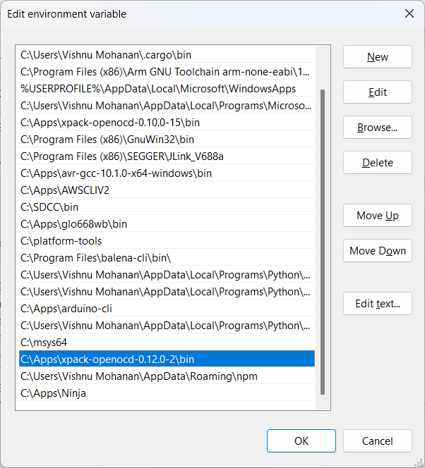 Adding OpenOCD to Windows Path Environment Variable List by CIRCUITSTATE Electronics