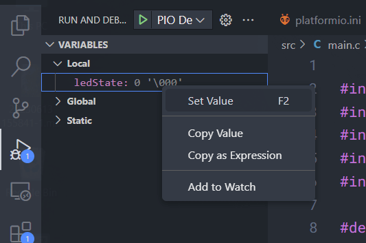 Debugging DOIT-ESP32-DevKit-V1 using ESP-IDF PlatfromIO VS-Code and ESP-Prog Change Variable Value CIRCUITSTATE Electronics