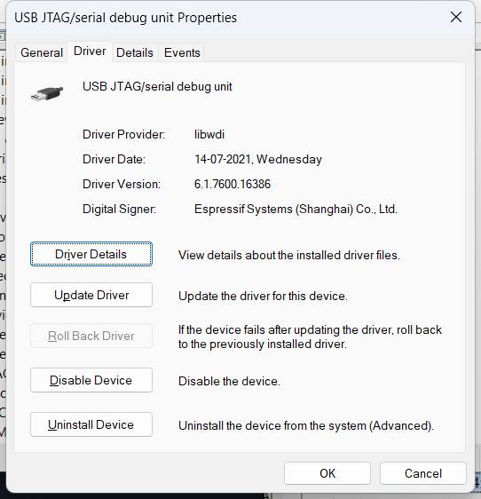 Espressif ESP32-S3 Arduino Nano ESP32 Native USB-JTAG Port on Windows Driver Details by CIRCUITSTATE Electronics