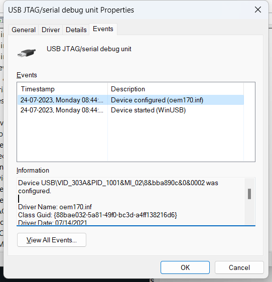 Espressif ESP32-S3 Arduino Nano ESP32 Native USB-JTAG Port on Windows Driver Information CIRCUITSTATE Electronics