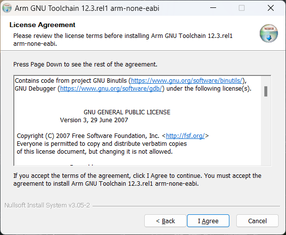 Installing ARM-GCC Toolchain 12.3 on Windows 11 Agree to Terms CIRCUITSTATE Electronics