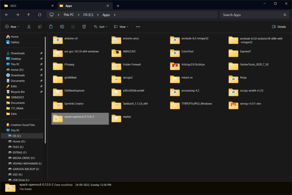 Installing OpenOCD on Windows 11 Installation Folder by CIRCUITSTATE Electronics