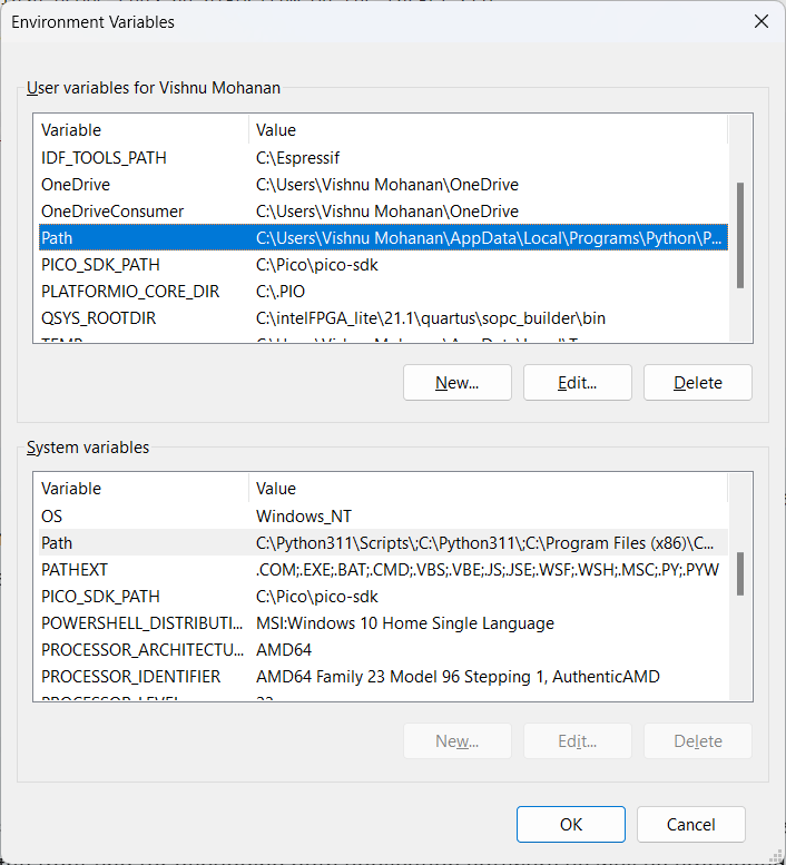 Windows 11 Environment Variable Settings by CIRCUITSTATE Electronics