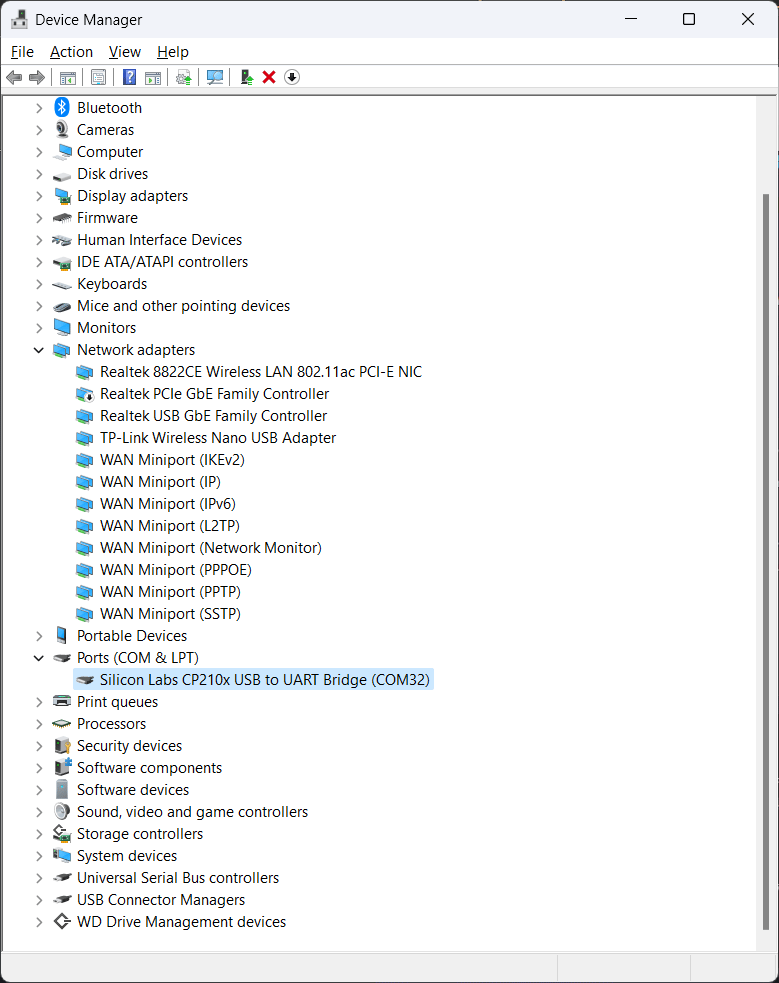 C-DAC VEGA Aries V3 THEJAS32 Microcontroller Board Windows Device Manager COM Port by CIRCUITSTATE Electronics