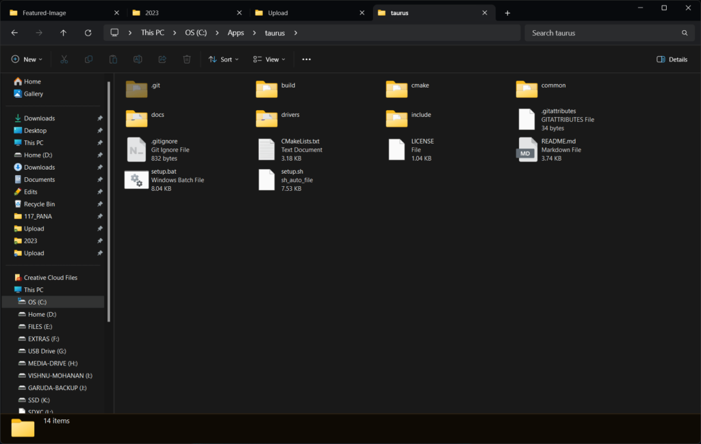 C DAC VEGA RISC V SDK Taurus Installation Folder in Windows File Explorer CIRCUITSTATE Electronics