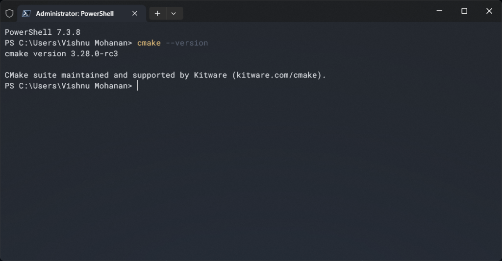 Checking CMake Version From Windows Terminal Powershell CIRCUITSTATE Electronics