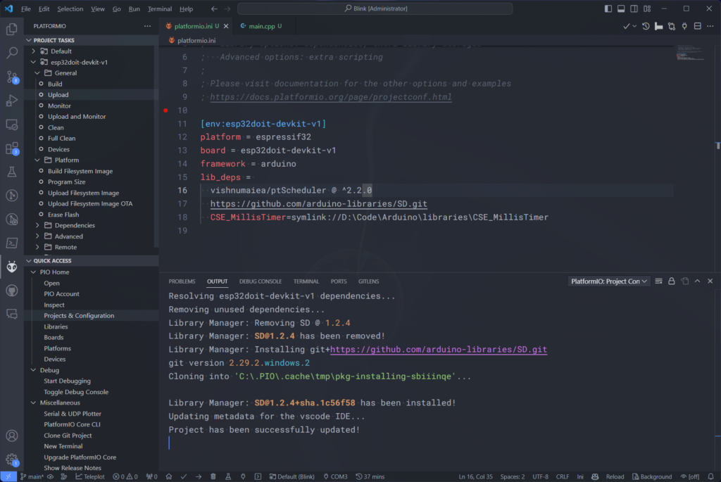 Adding a library to PlatformIO project using Git link in VS Code by CIRCUITSTATE Electronics