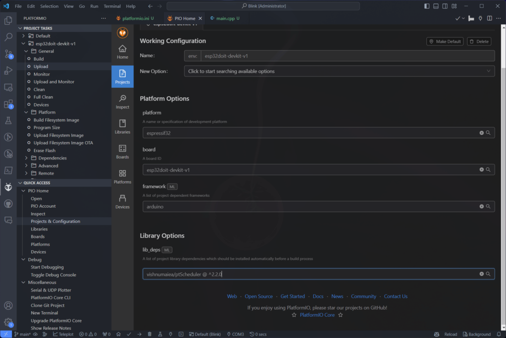 Search for library in PlatformIO VS Code by CIRCUITSTATE Electronics