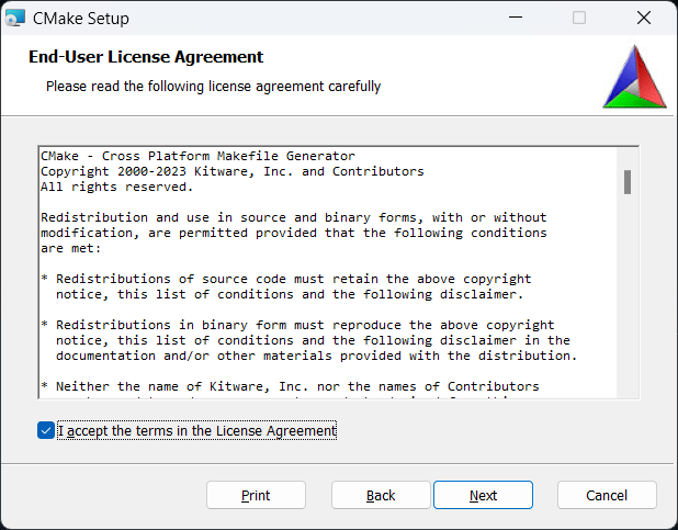 Installing CMake in Windows Computer Accept License CIRCUITSTATE Electronics