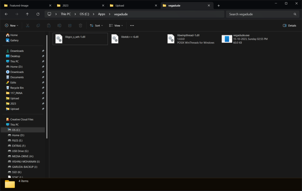 Vegadude Installation Directory Contents Windows File Explorer CIRCUITSTATE Electronics