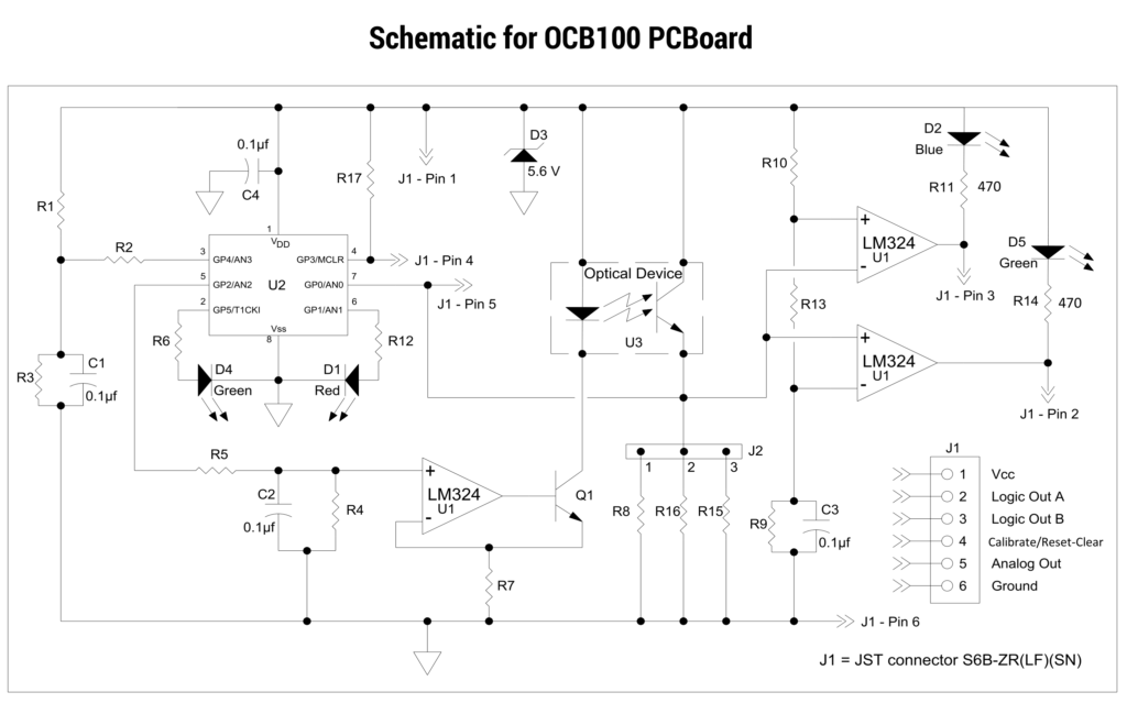 OCB100 Optical Flow Sensor Evaluation Board Circuit Schematic Diagram by CIRCUITSTATE Electroncis