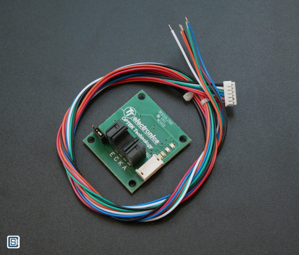 TTE OCB350L250Z Non Contact Optical Flow Sensor Evaluation Board Top Side with Cable CIRCUITSTATE Electronics